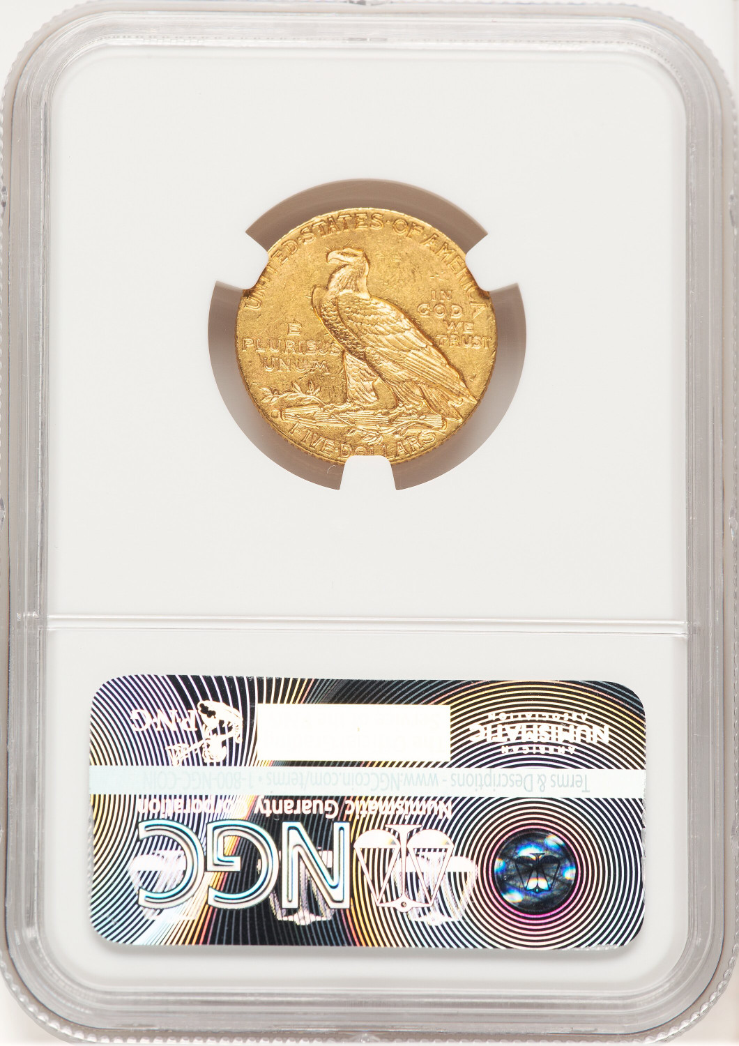 1916-S $5 Indian Half Eagle NGC MS62 (779521026). Second image.