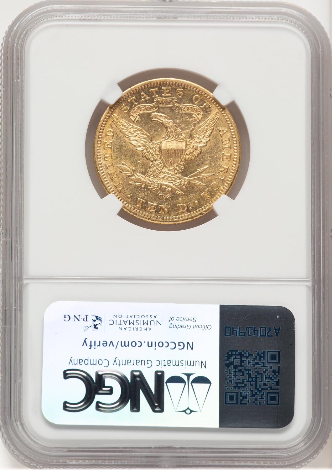 1883-CC $10 Liberty Eagle NGC AU55. Second image.