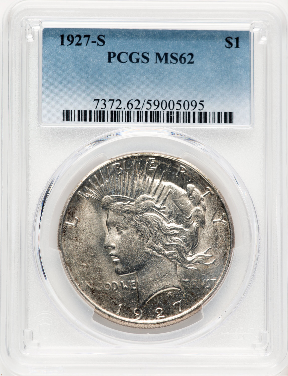 1927-S Peace Dollar PCGS MS62