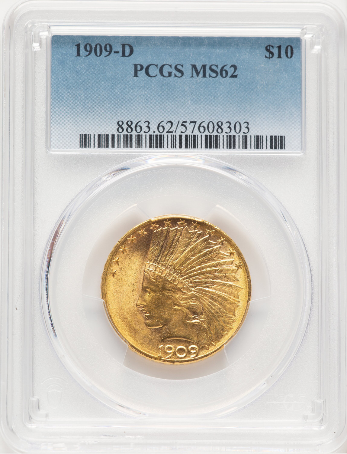 1909-D $10 Indian Eagle PCGS MS62 (779584040)