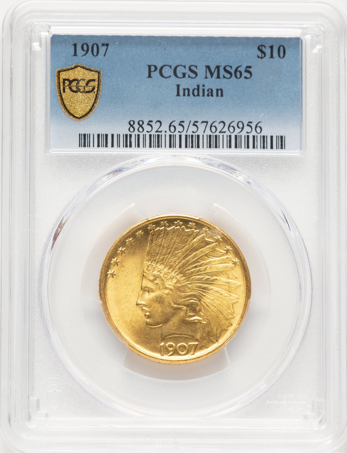 1907 $10 No Motto Indian Eagle PCGS MS65 (779584041)