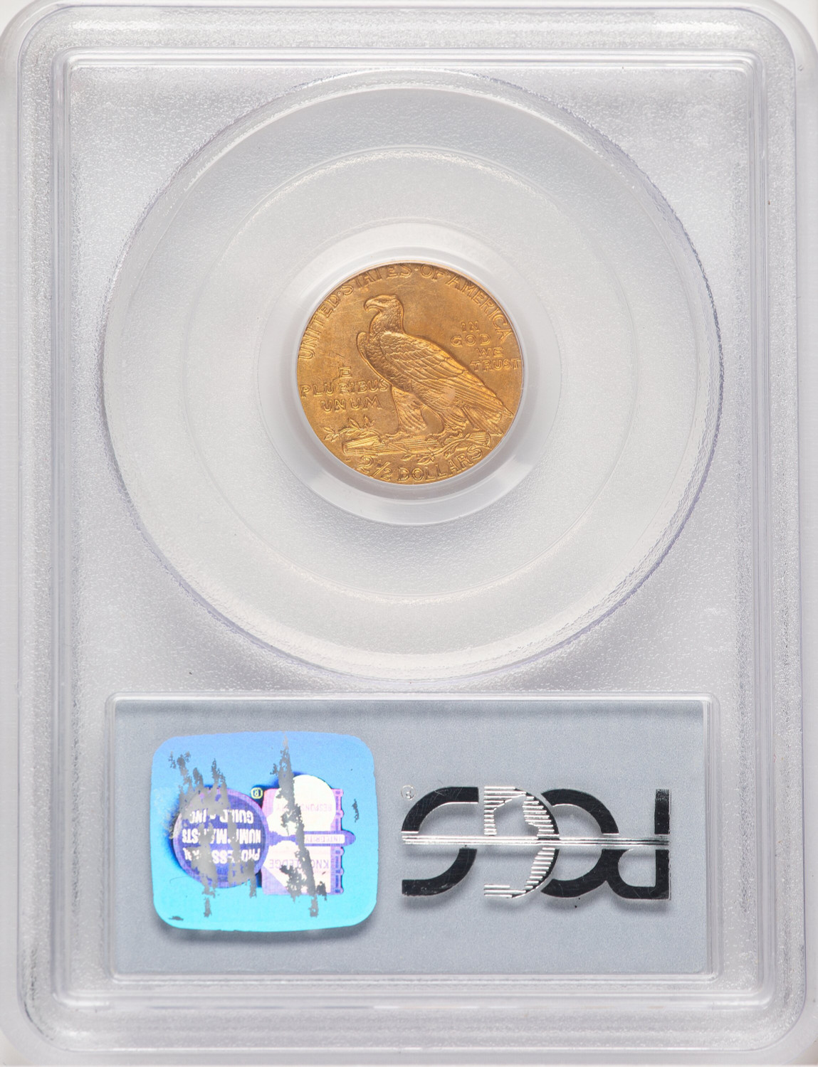 1909 $2.50 Indian Quarter Eagle PCGS MS63 (779626001). Second image.