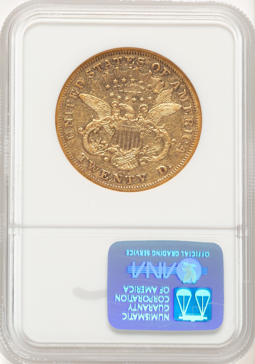 1876-CC $20 Liberty Double Eagle NGC XF40. Second image.