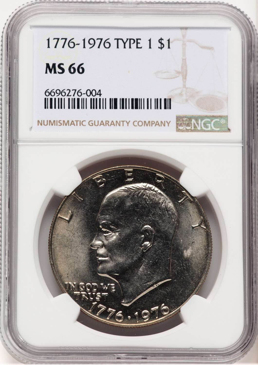 1976 $1 T1 Eisenhower Dollar NGC MS66 (779875028)