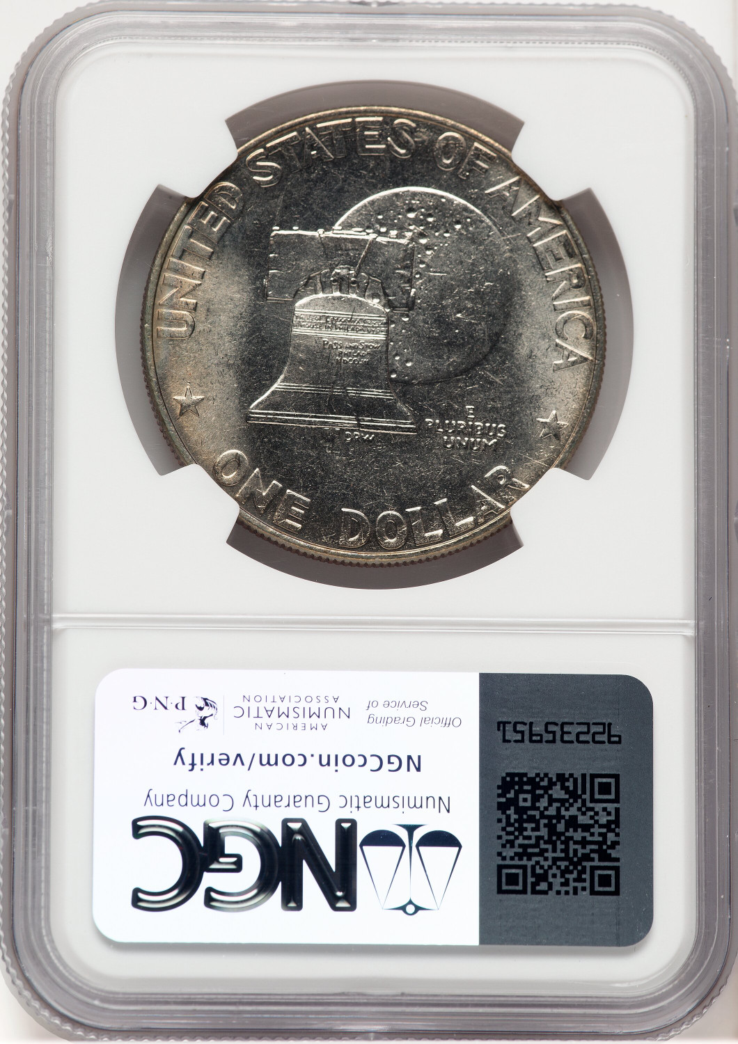 1976 $1 T1 Eisenhower Dollar NGC MS66 (779875028). Second image.