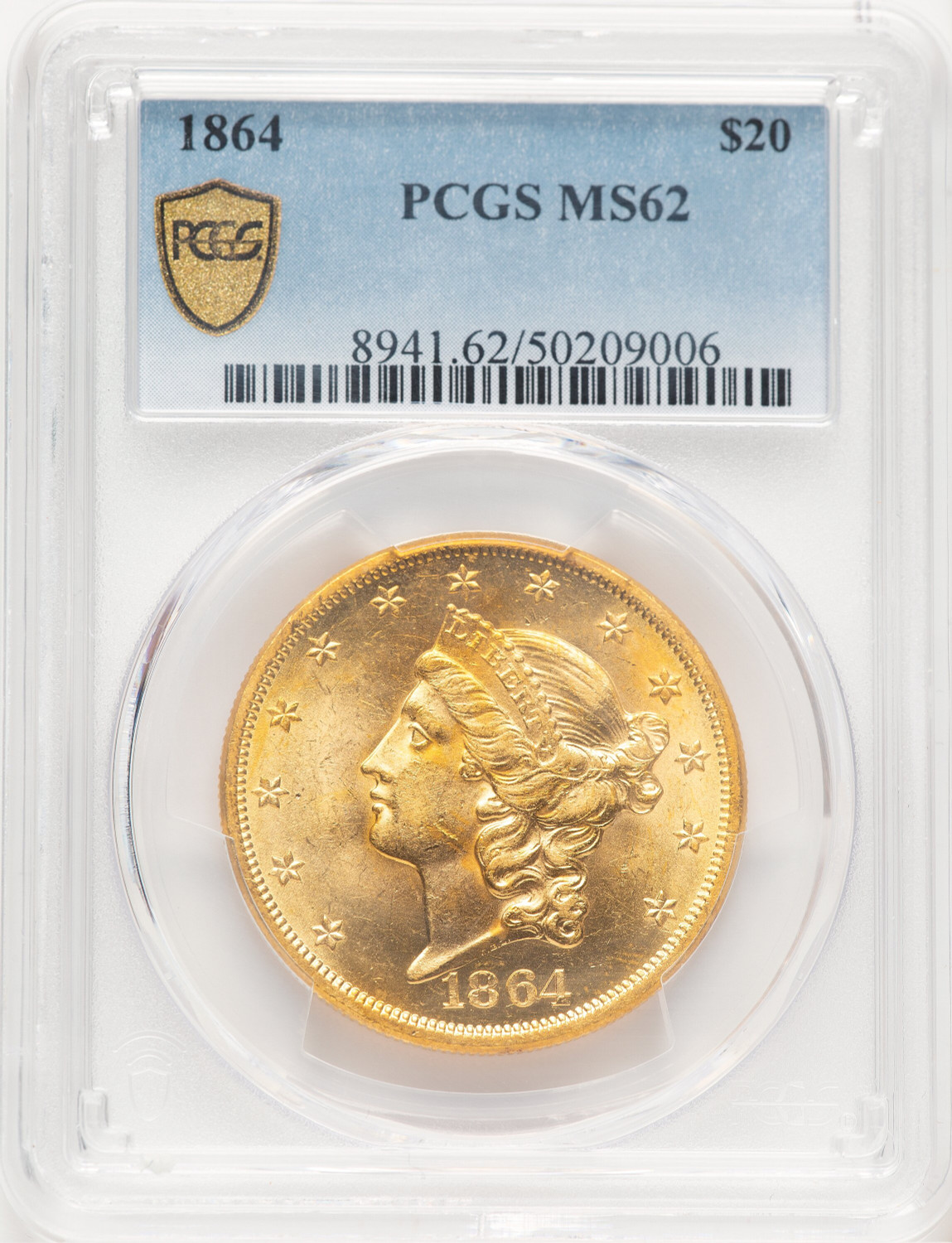 1864 $20 Liberty Double Eagle PCGS MS62 (780000012)