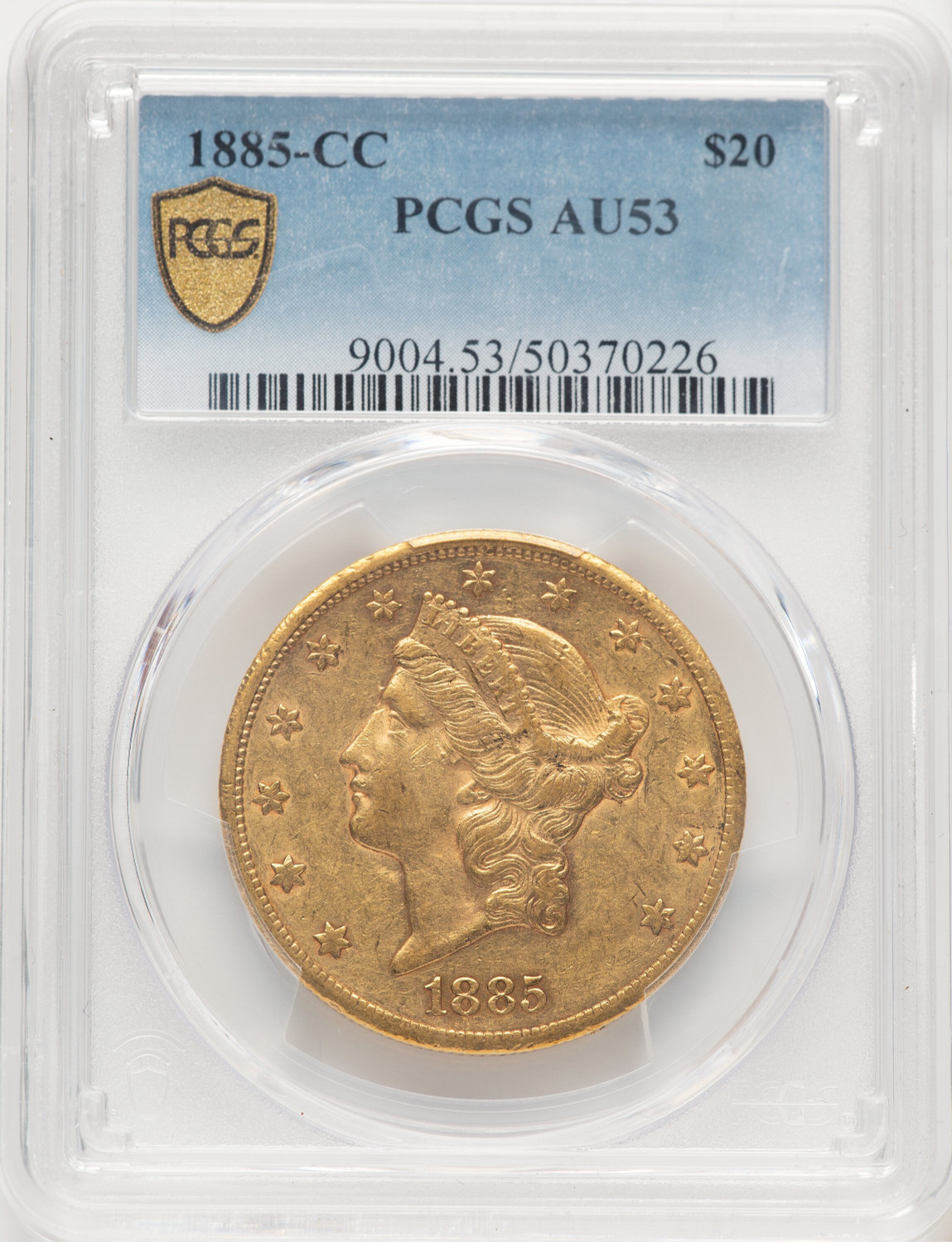 1885-CC $20 Liberty Double Eagle PCGS AU53 (780000015)