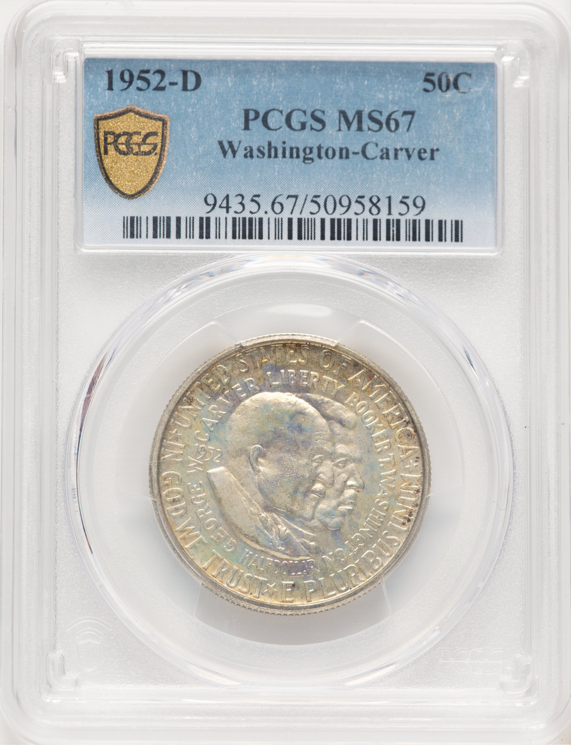 1952-D 50C Washington-Carver Commemorative Silver PCGS MS67 (780000019)