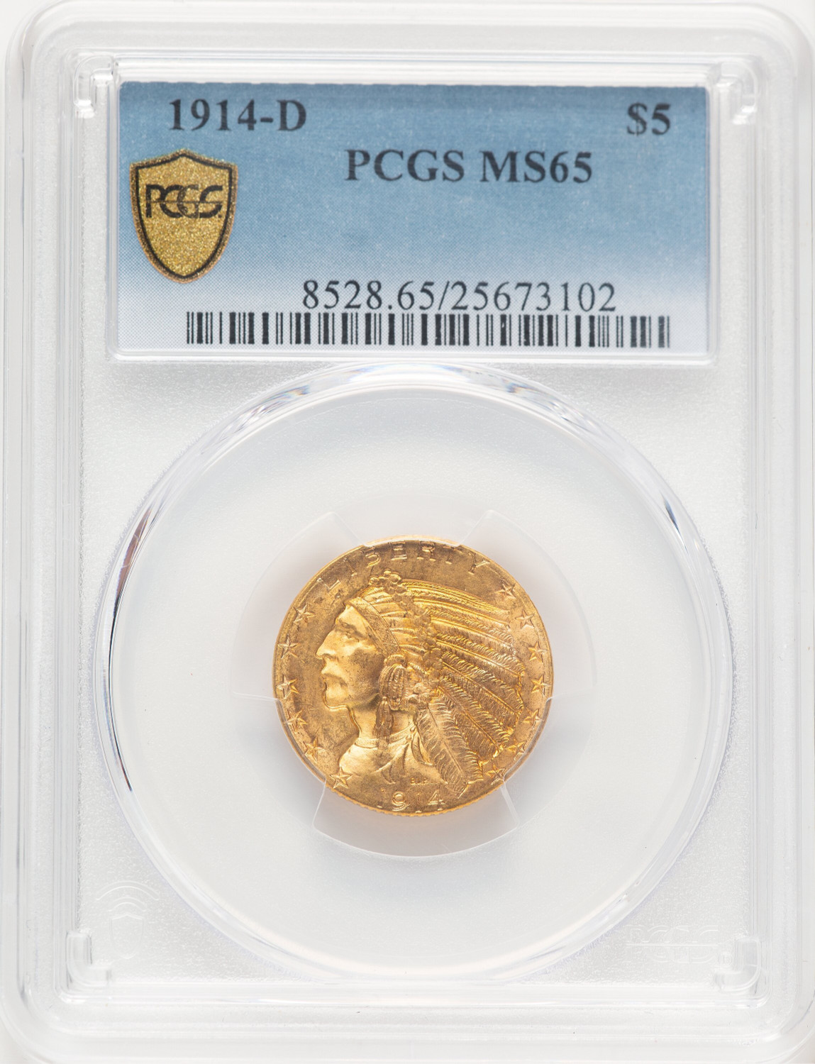 1914-D $5 Indian Half Eagle PCGS MS65 (780003005)