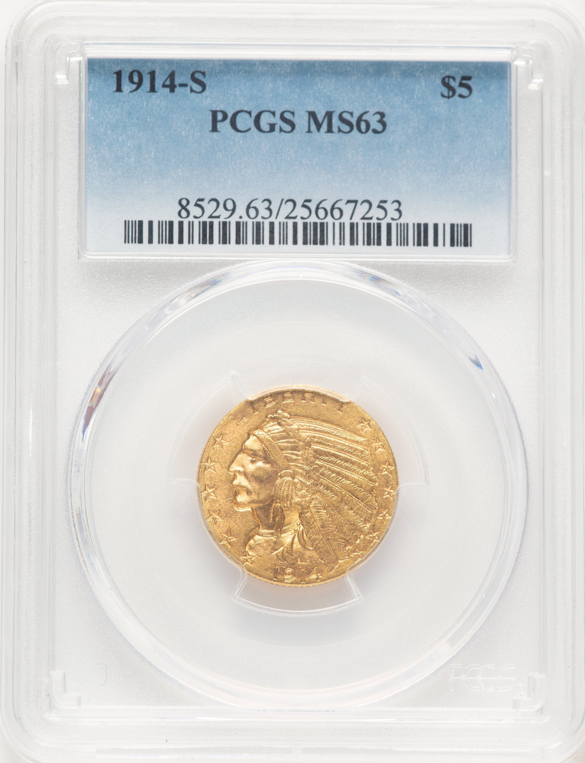 1914-S $5 Indian Half Eagle PCGS MS63