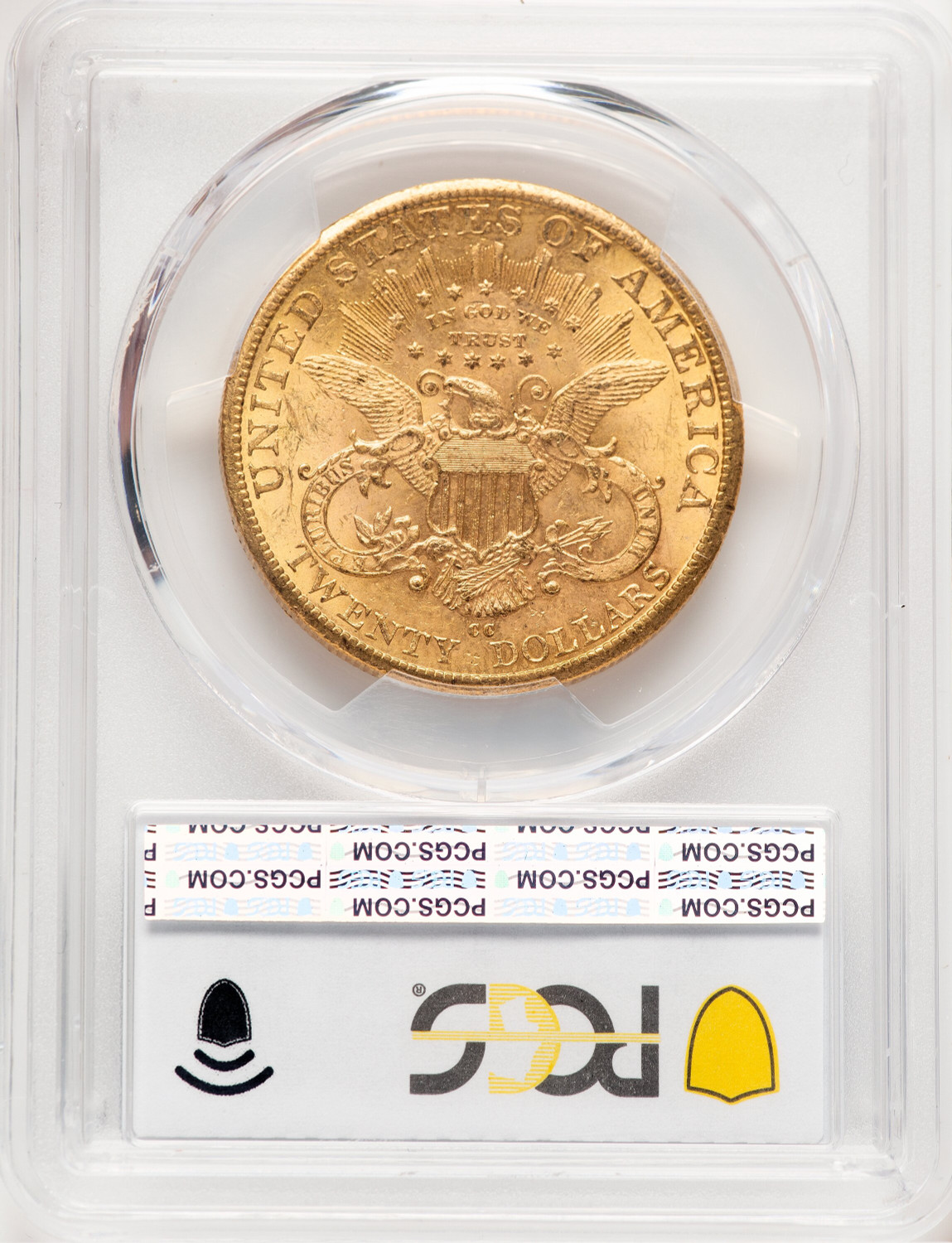 1883-CC $20 Liberty Double Eagle PCGS MS62. Second image.
