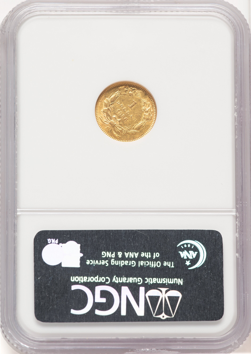 1856-S G$1 Type 2 Gold Dollar NGC AU58 (780003024). Second image.