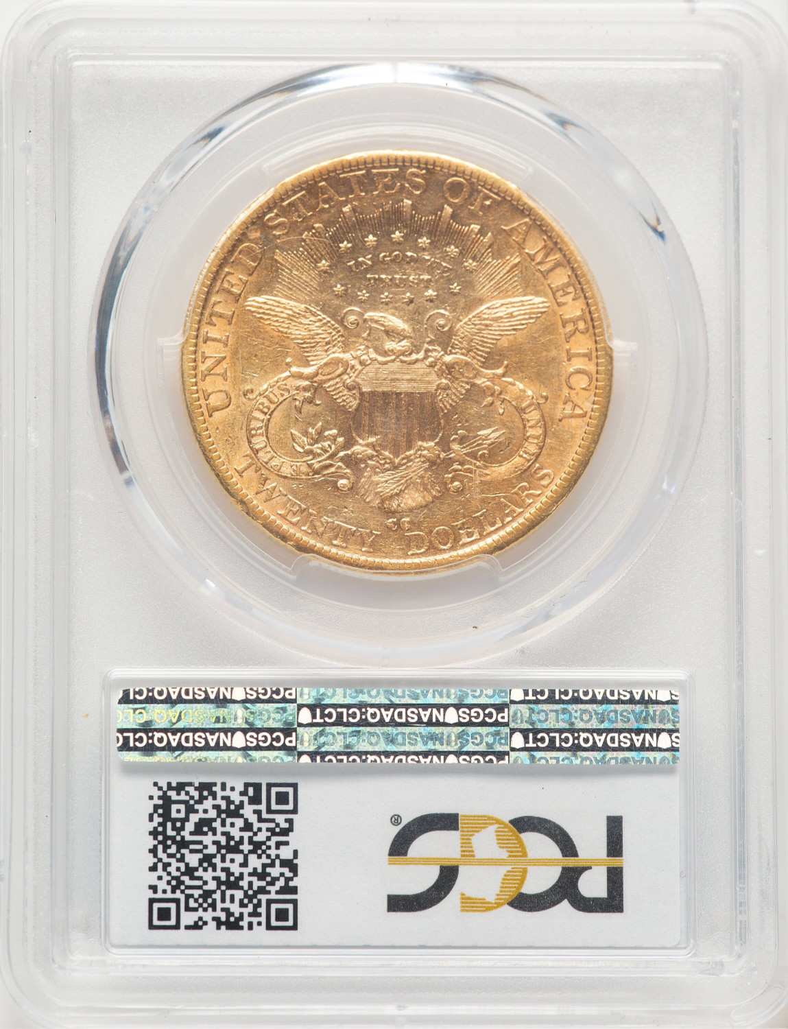 1889-CC $20 Liberty Double Eagle PCGS AU50. Second image.