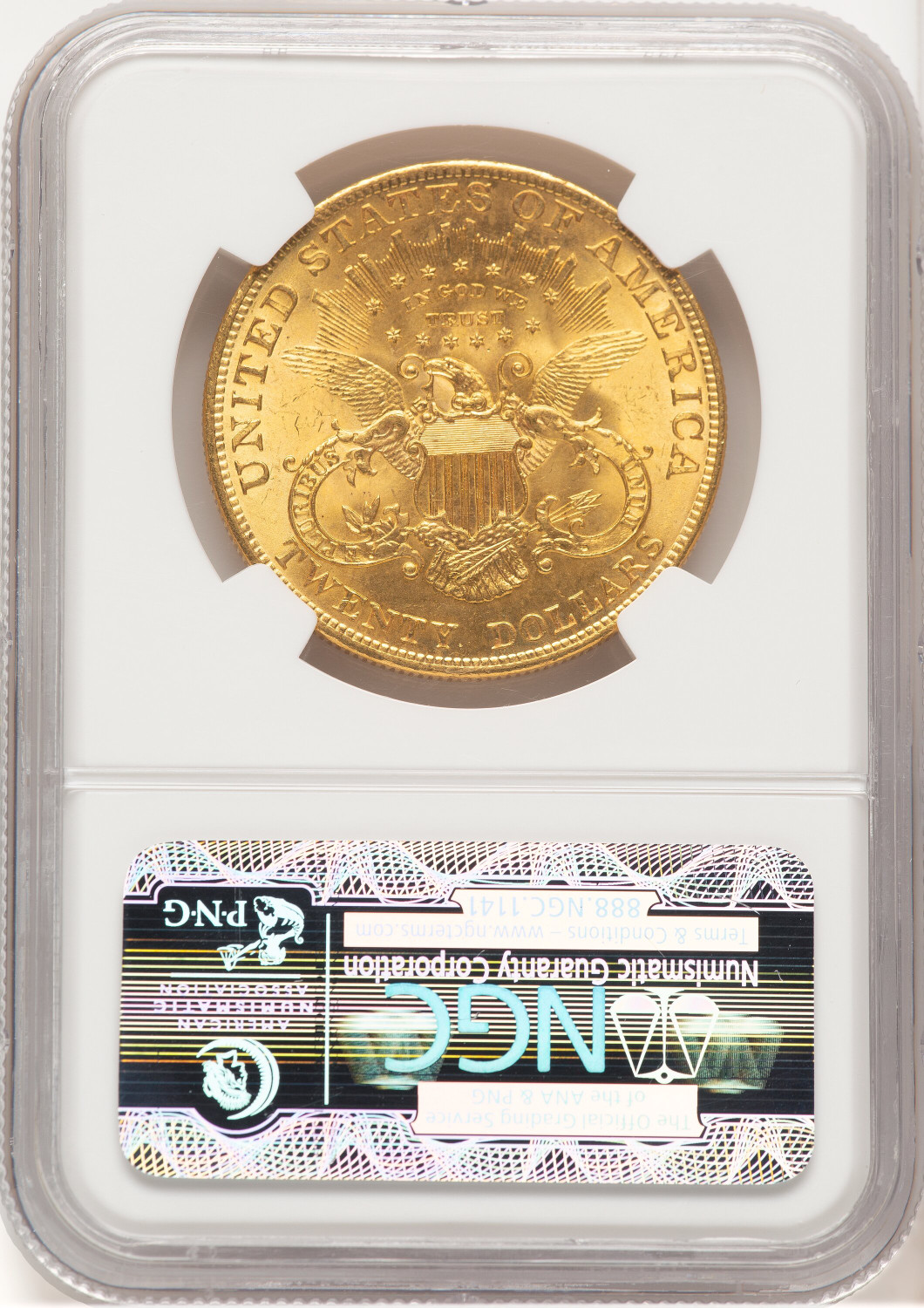 1904 $20 Liberty CAC Liberty Double Eagle NGC MS64+. Second image.