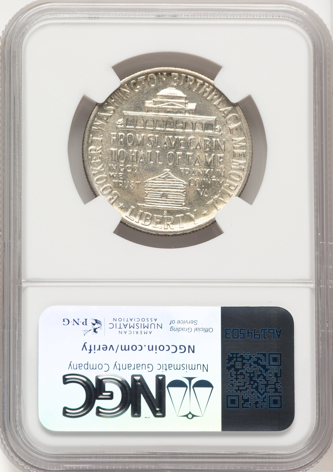 1947-S 50C Booker T. Washington Commemorative Silver NGC MS67 (780152005). Second image.