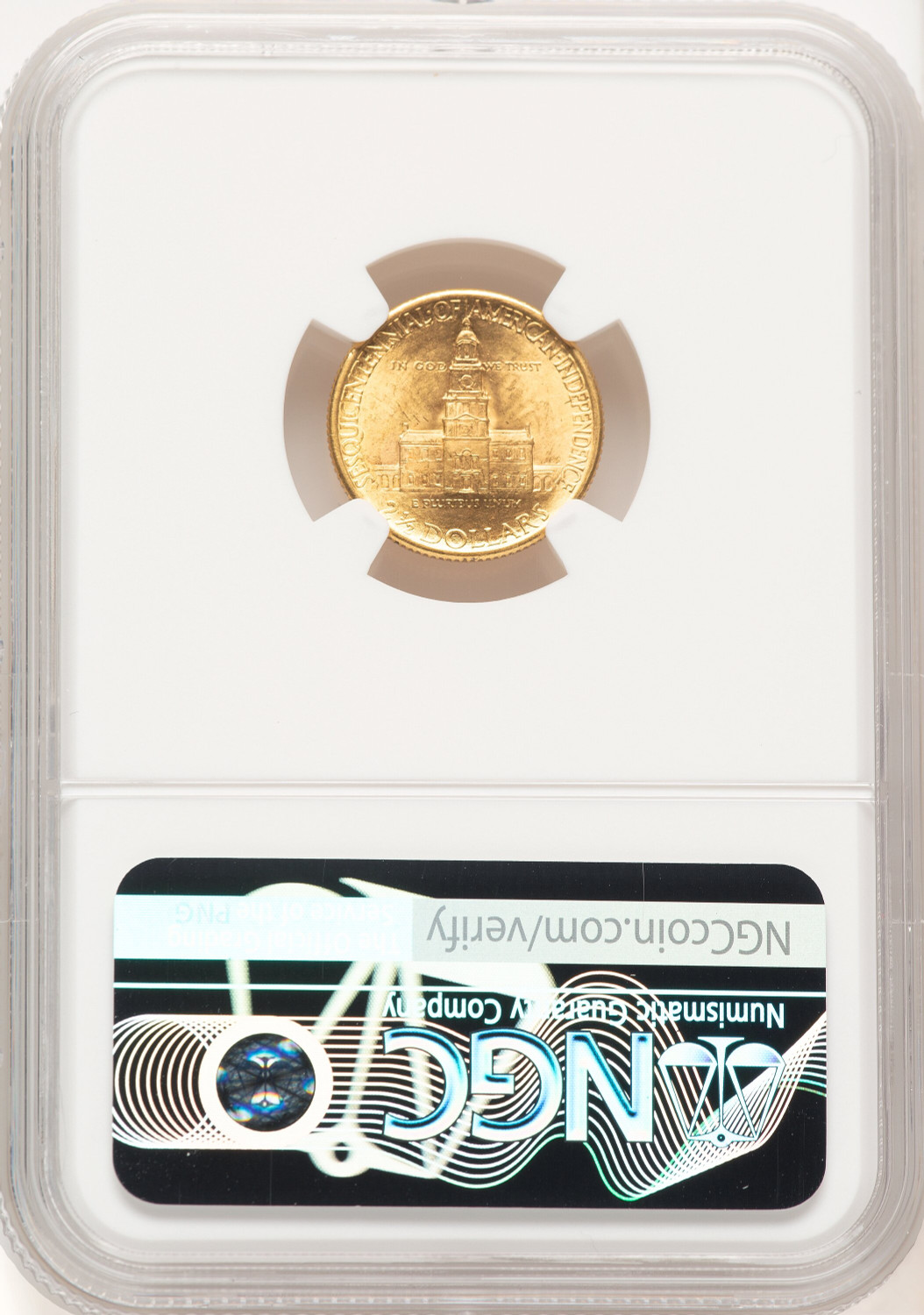 1926 $2.50 SESQUI Commemorative Gold NGC MS66 (771368049). Second image.