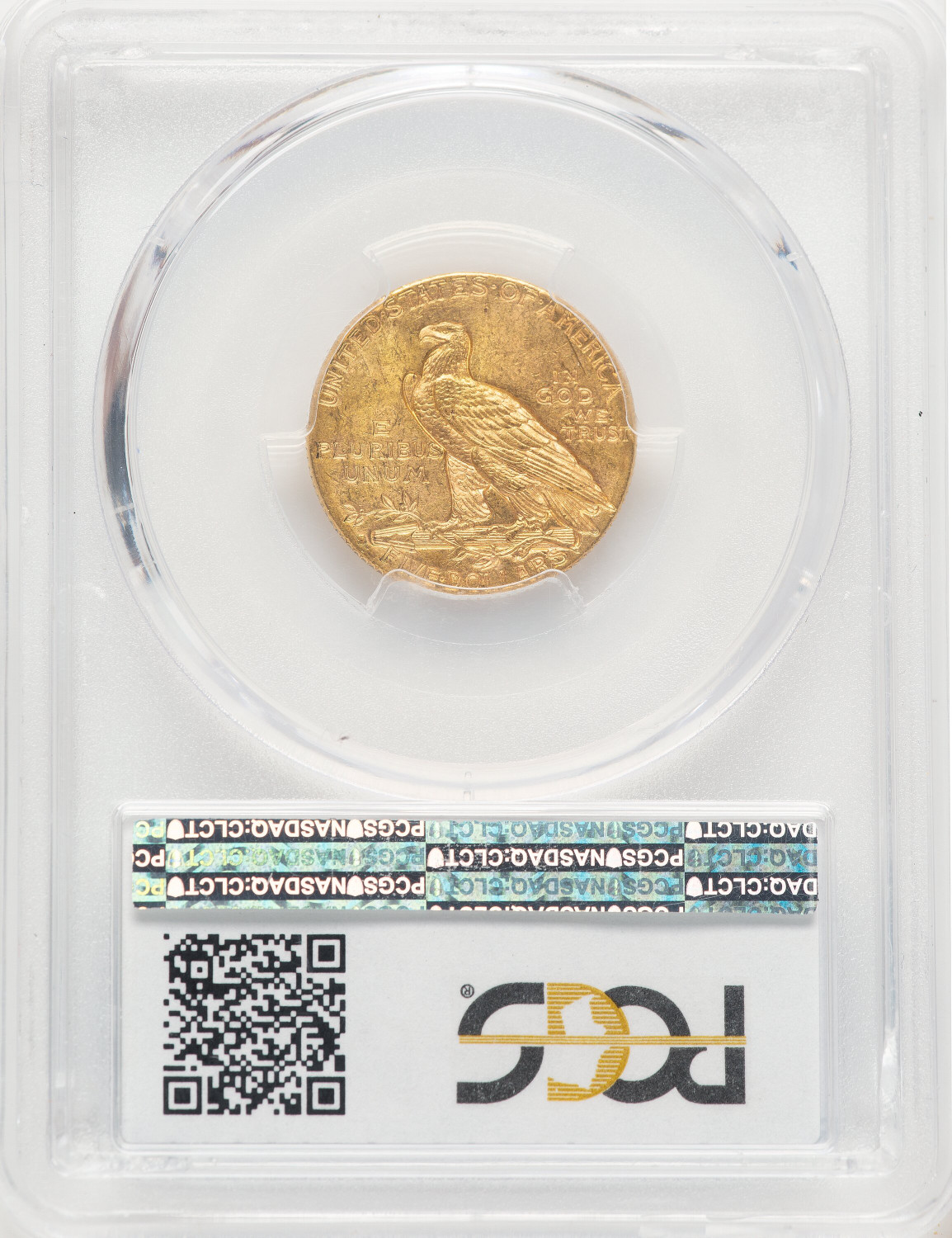 1915-S $5 Indian Half Eagle PCGS MS63. Second image.