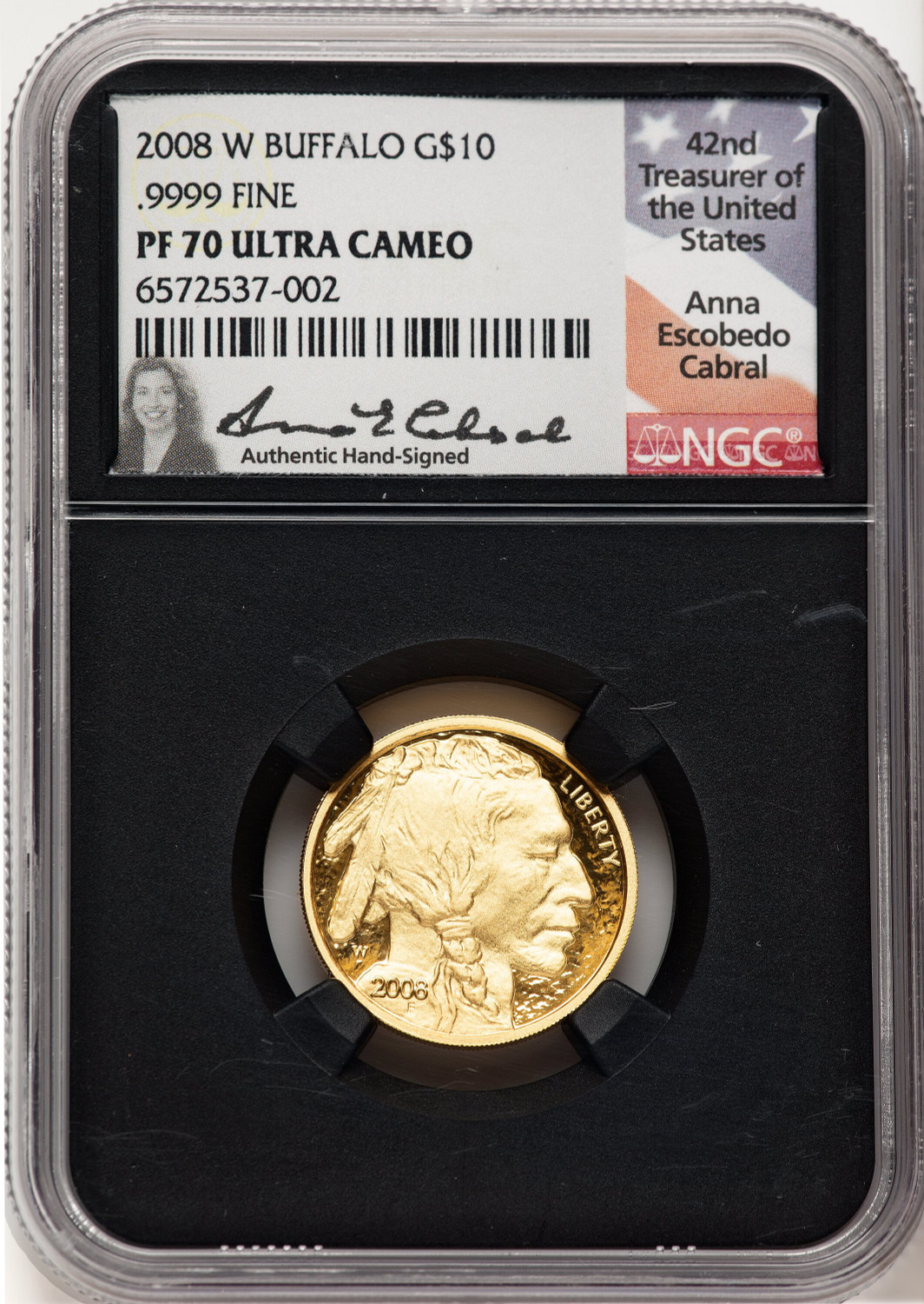 2008-W Proof Gold Buffalo 1/4 oz Anna Cabral NGC PF70 - LCR Coin
