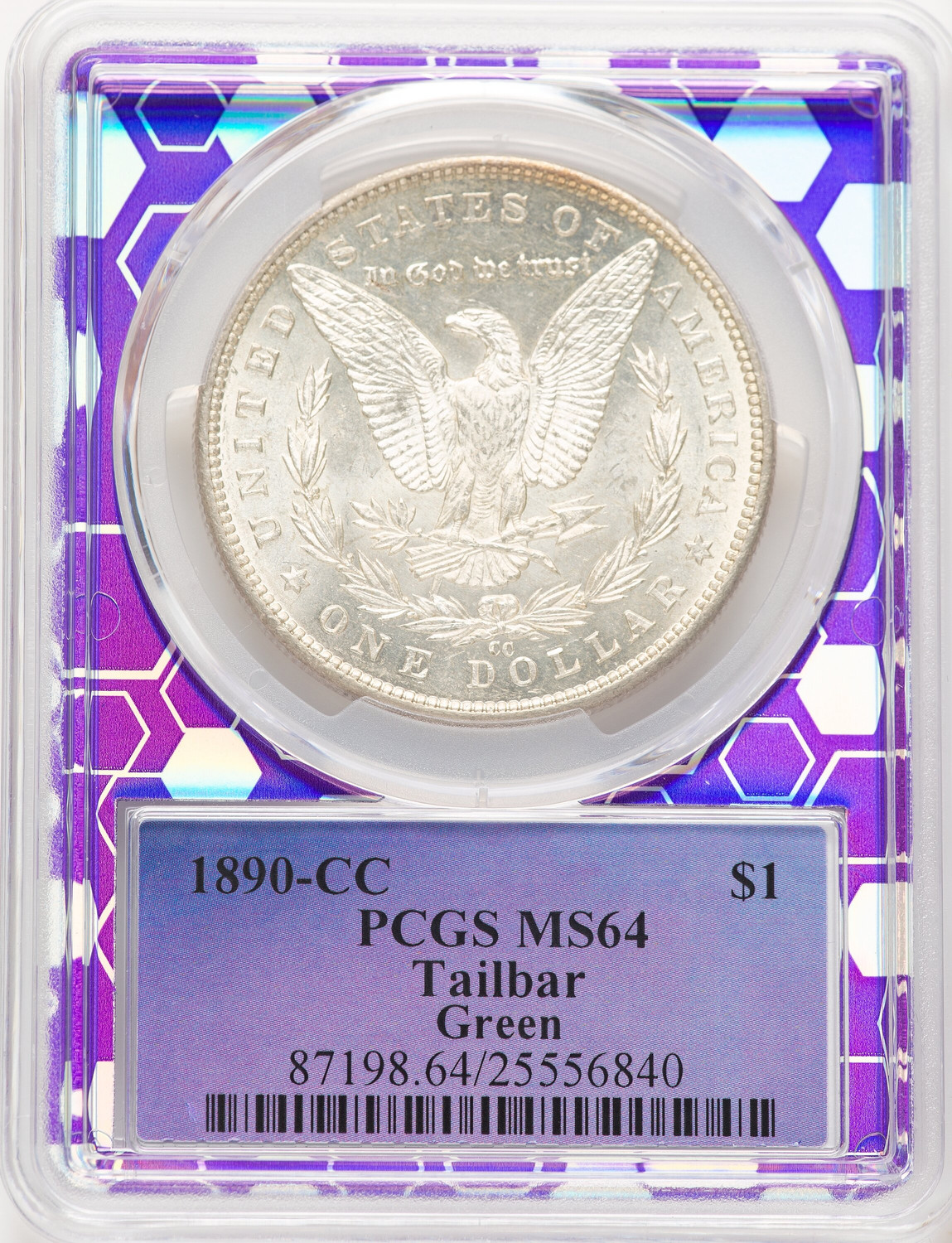 1890-CC Tail Bar Morgan Dollar PCGS MS64 - LCR Coin