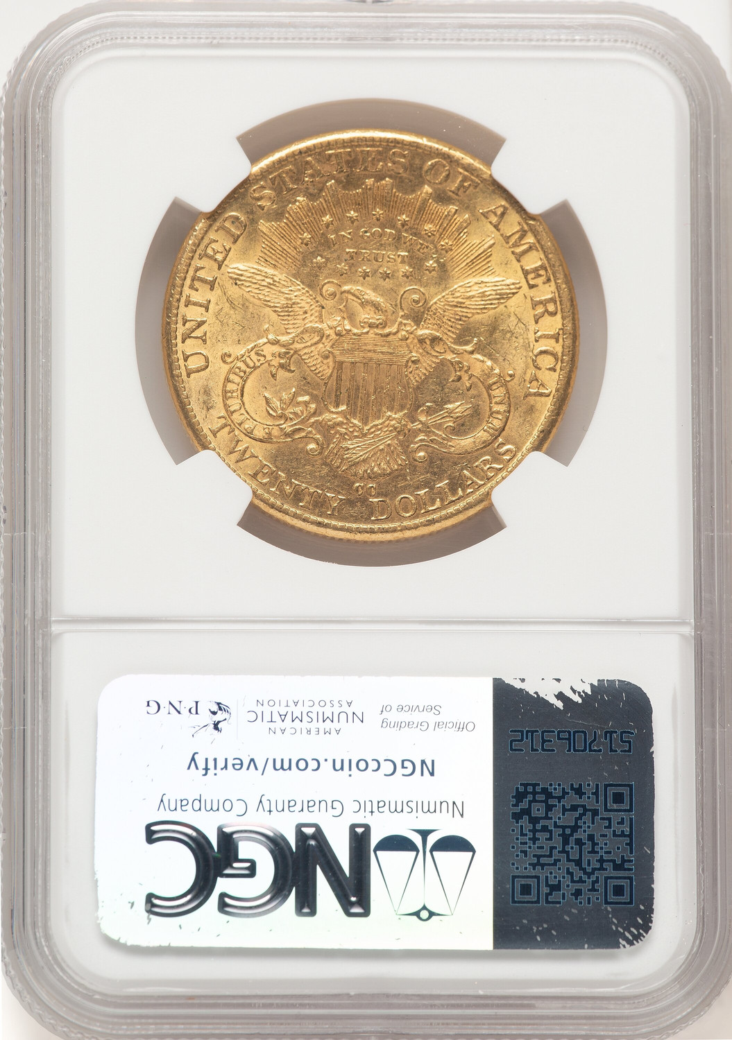 1892-CC $20 Liberty Double Eagle NGC AU58 (520939026). Second Image