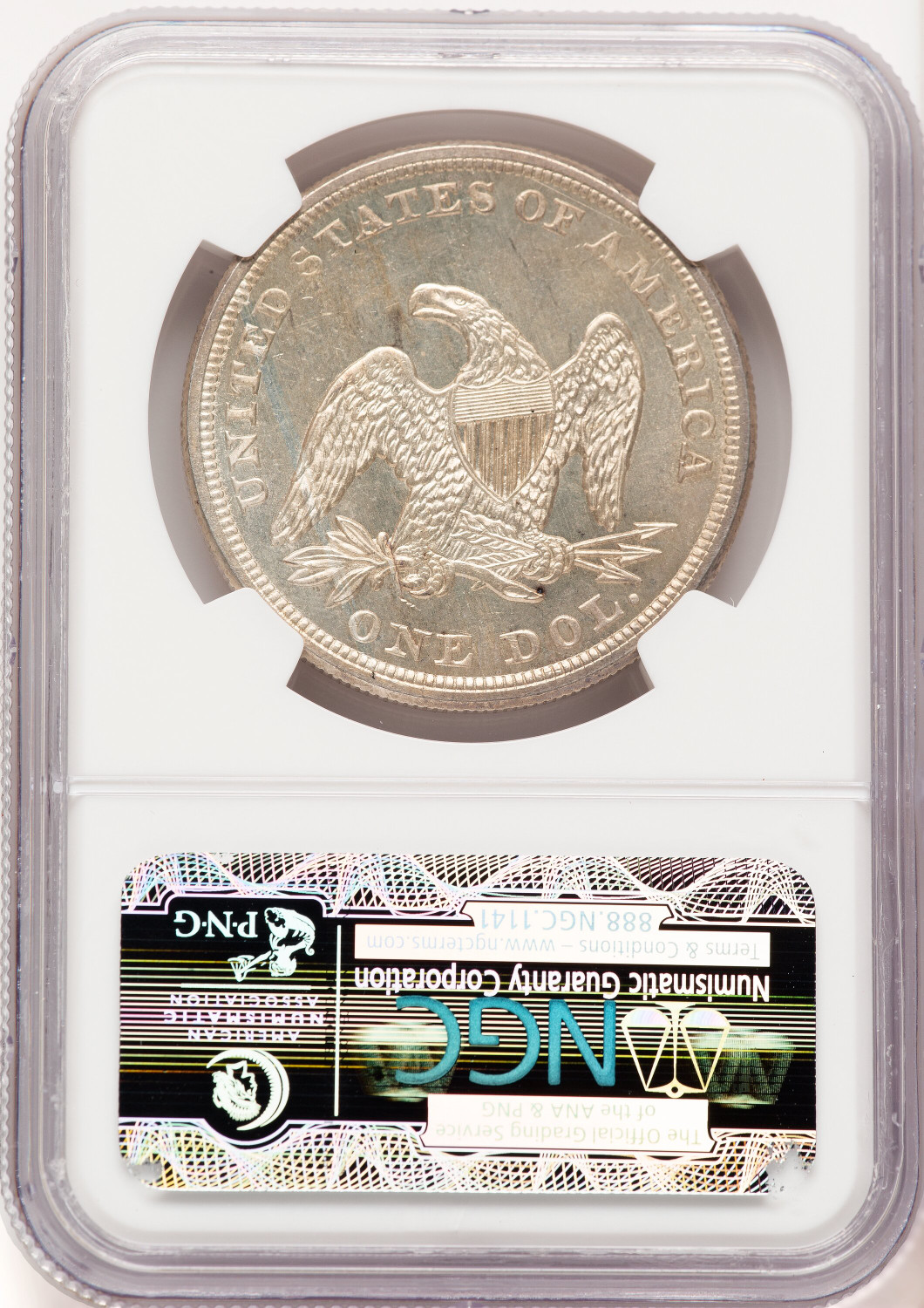 1857 $1 PL Seated Dollar NGC MS65 - LCR Coin