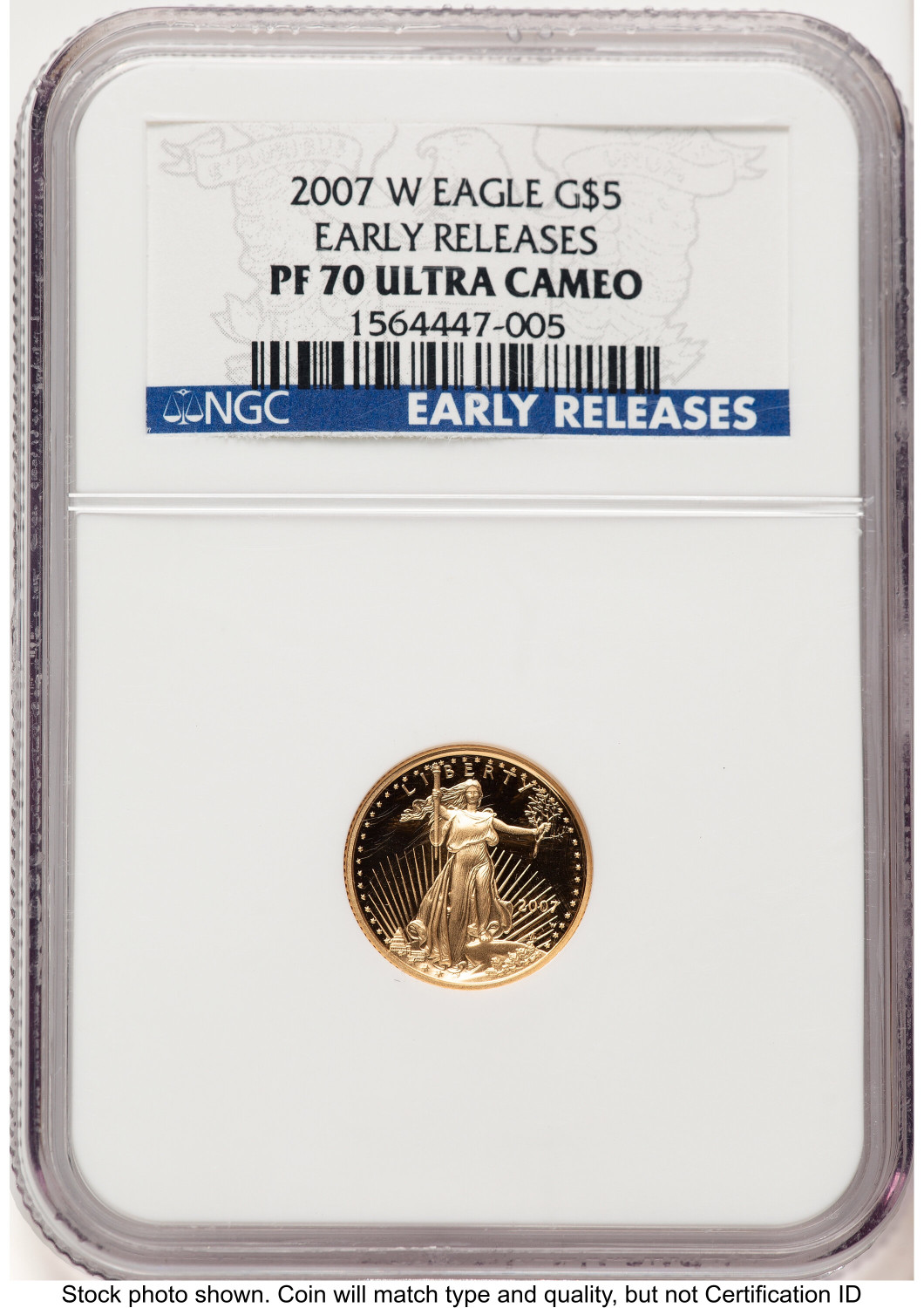 2007-W Proof Gold Eagle 1/10 oz ER Blue NGC PF70 - LCR Coin