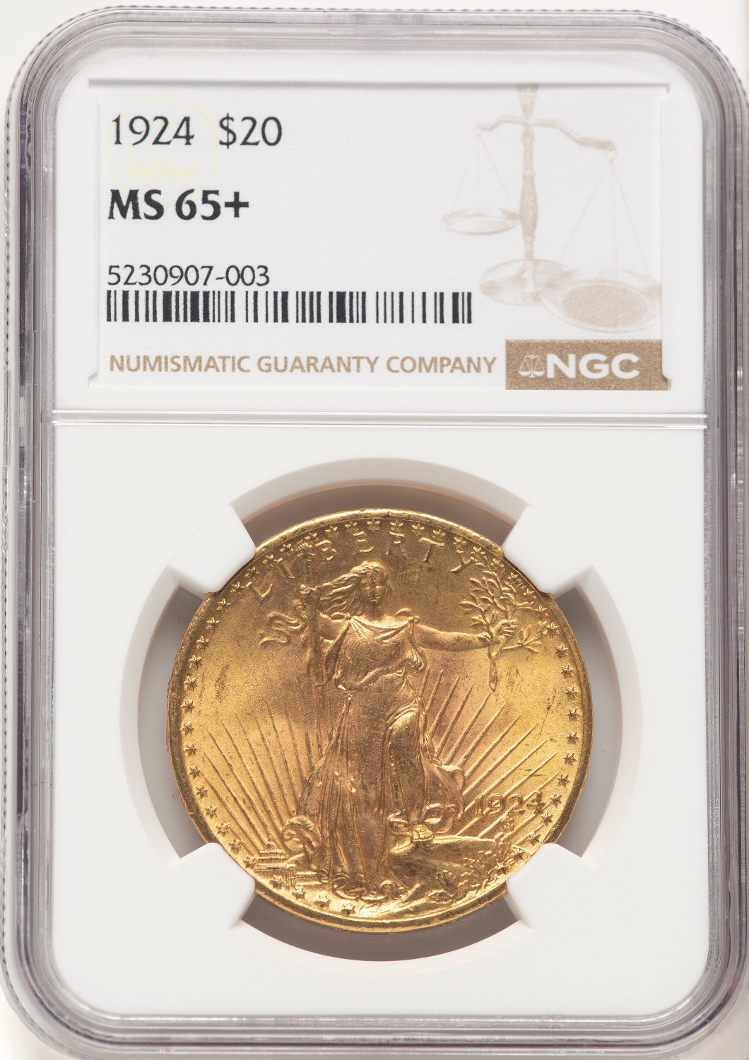 1924 $20 Saint Saint-Gaudens Double Eagle NGC MS65 - LCR Coin