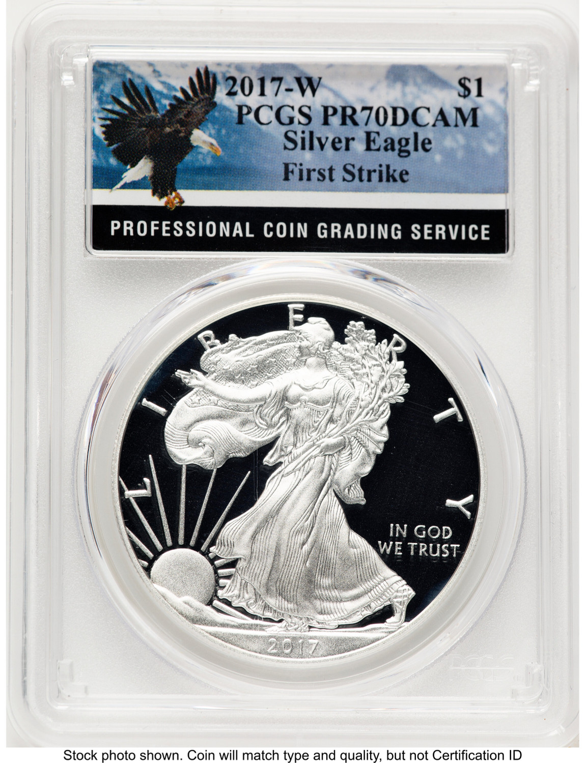 2017-W Proof Silver Eagle 1 oz FS Eagle Label PCGS PR70 - LCR Coin