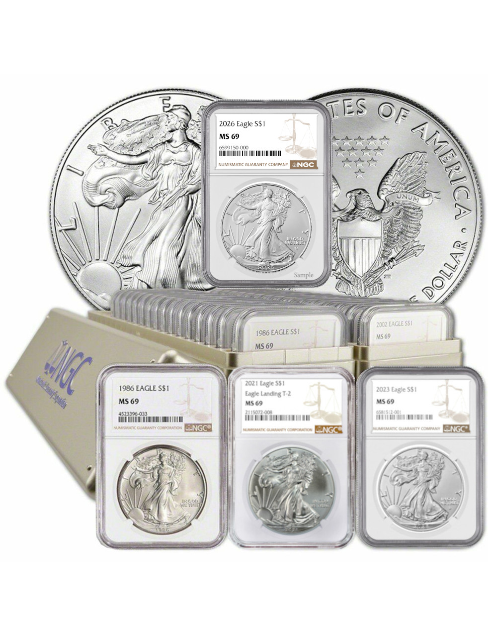 1986-2026 American Silver Eagle 42-pc Set NGC MS69 | LCR Coin