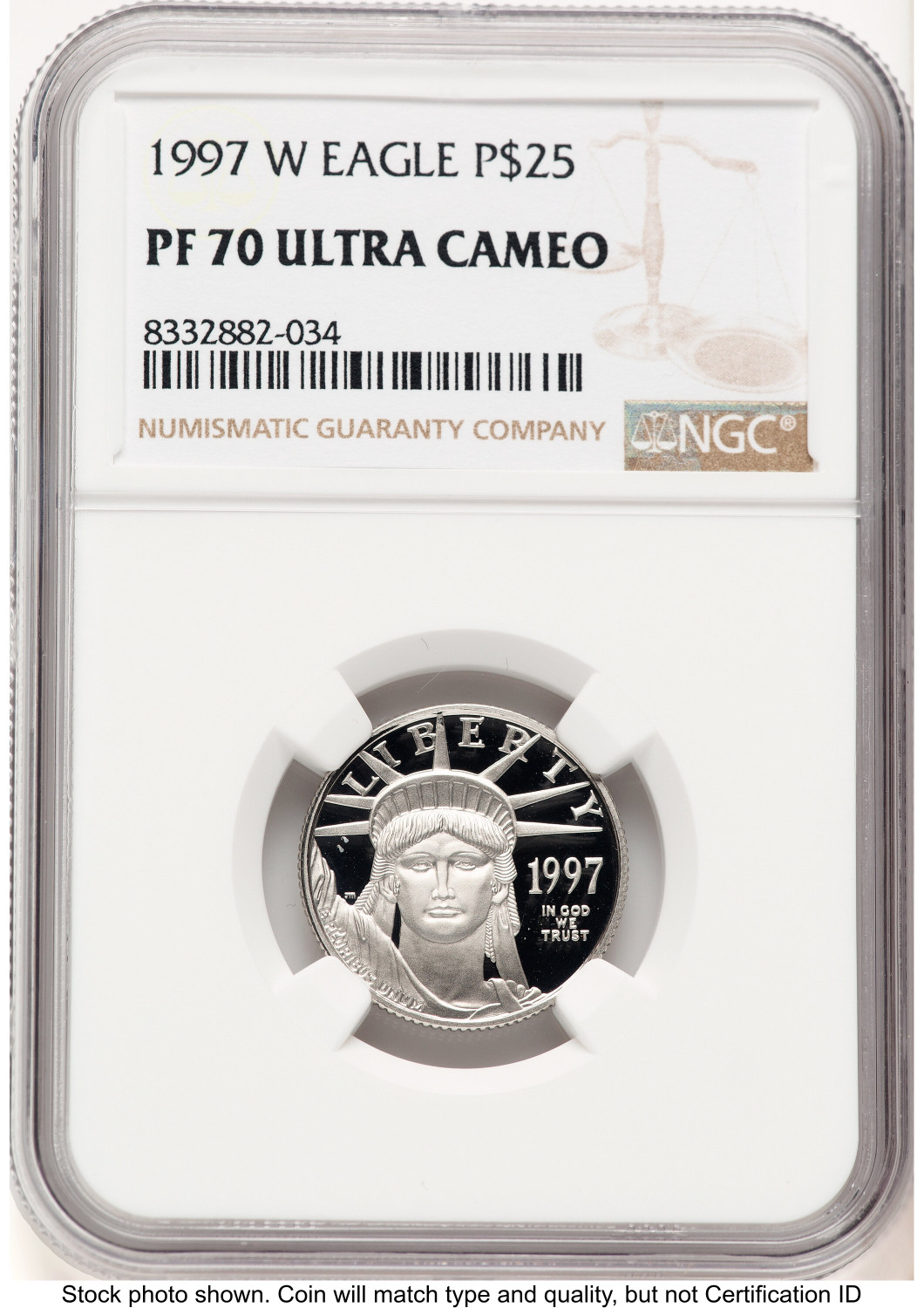 1997-W Proof Platinum Eagle 1/4 oz Brown Label NGC PF70 (778006053