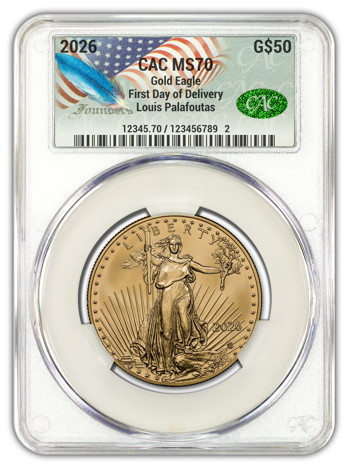2026 1 oz American Gold Eagle FDD CAC MS70 | LCR Coin
