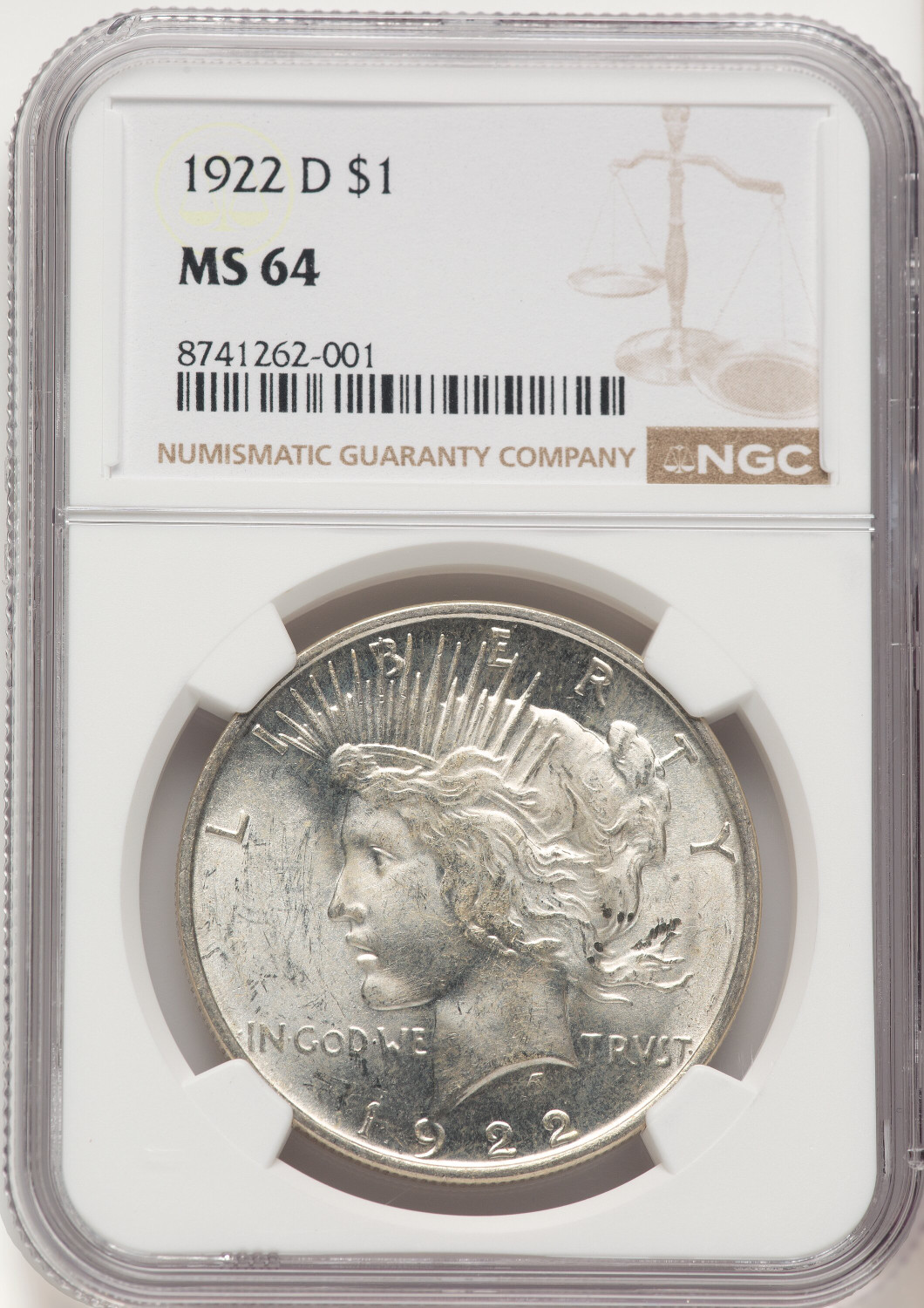 1922-D Peace Dollar NGC MS64 - LCR Coin