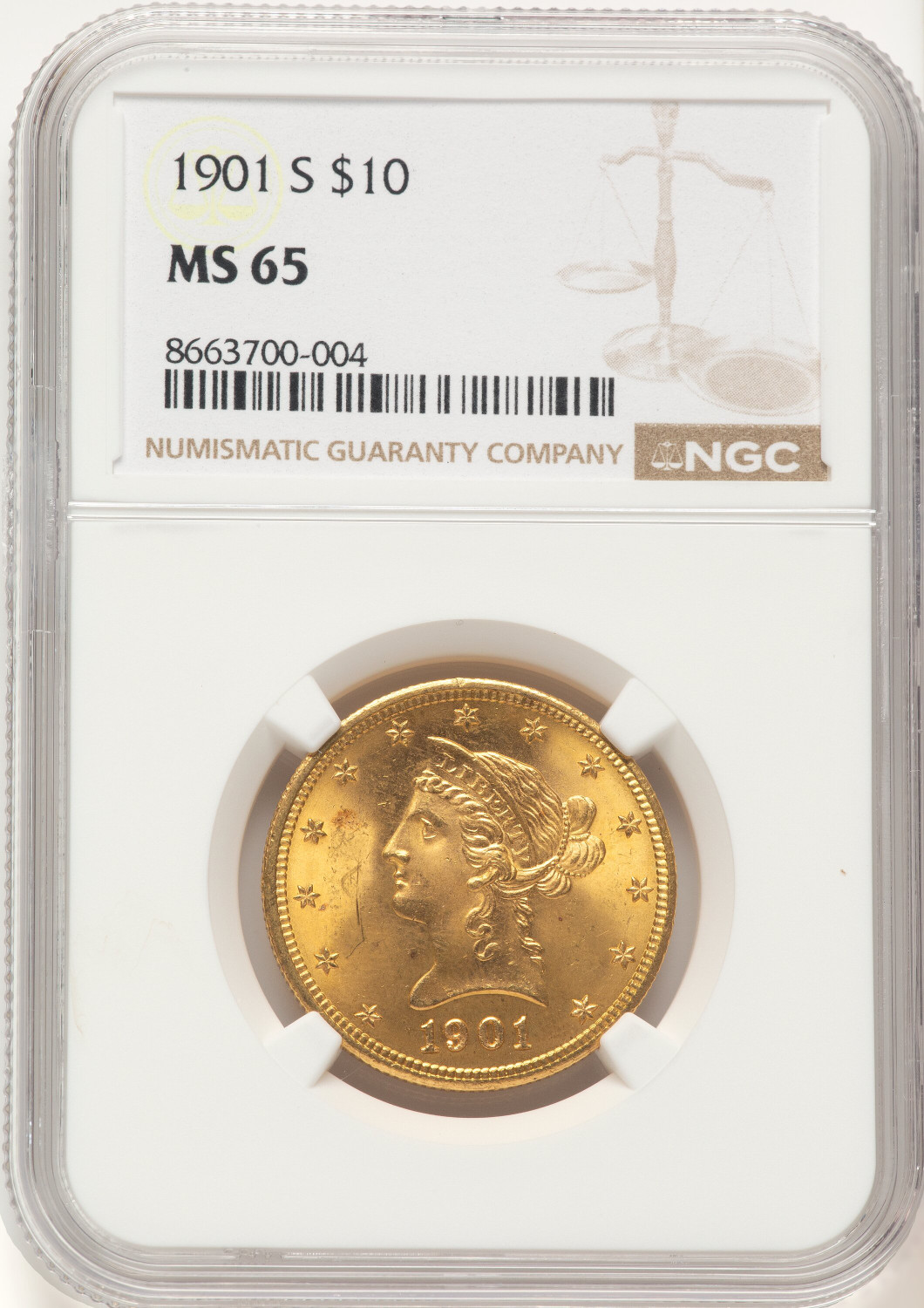 1901-S $10 Liberty Eagle NGC MS65 - LCR Coin