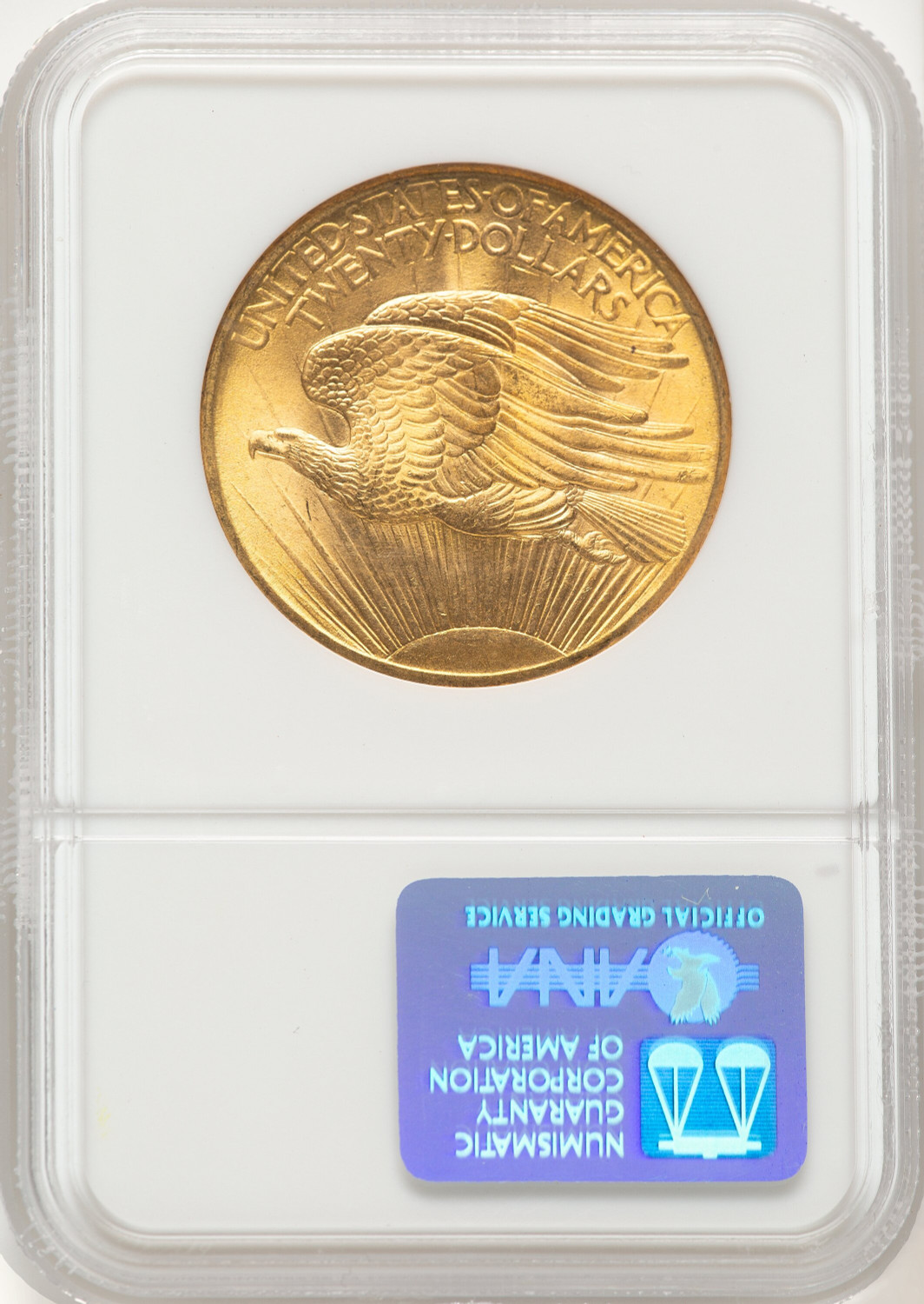 1908 NM $20 Wells Fargo CAC Saint-Gaudens Double Eagle NGC MS65