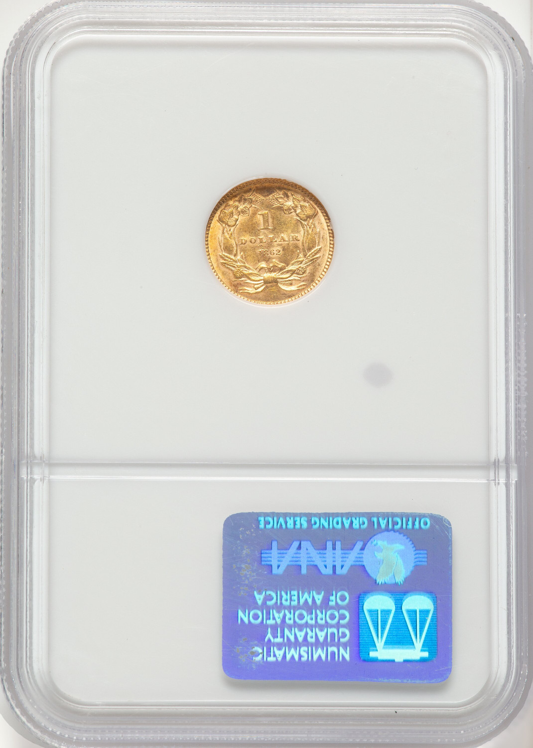 1862 G$1 Gold Dollar NGC MS62 - LCR Coin