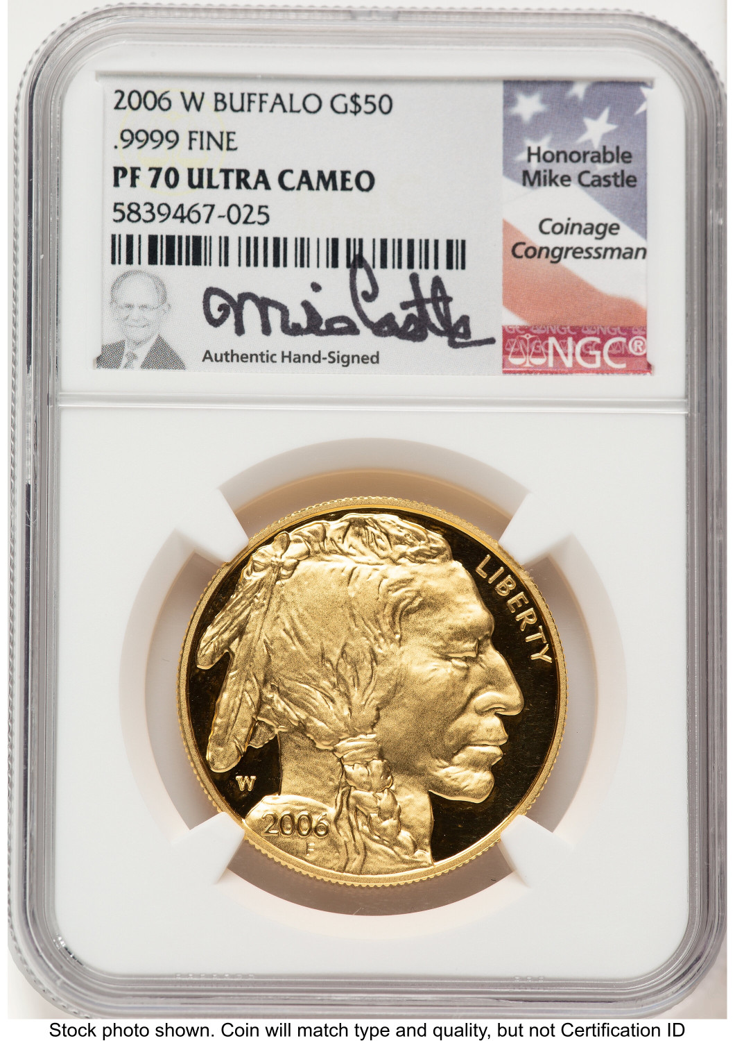 2006-W Proof Gold Buffalo 1 oz Mike Castle NGC PF70 - LCR Coin