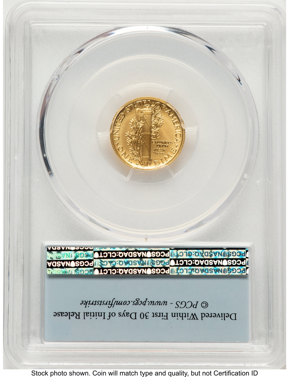 2016-W 10C Mercury Dime 100th Anniversary Gold Centennial FS Flag