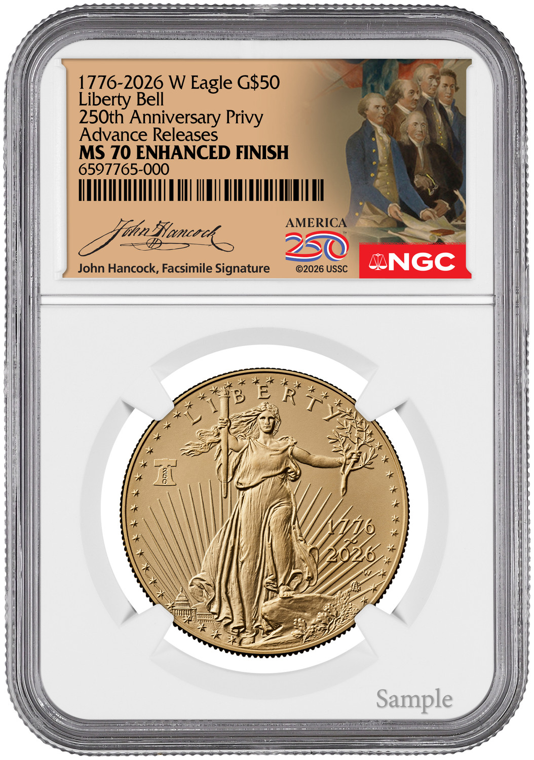2026-W $50 1 oz Burnished Gold Eagle Advanced Releases NGC MS70