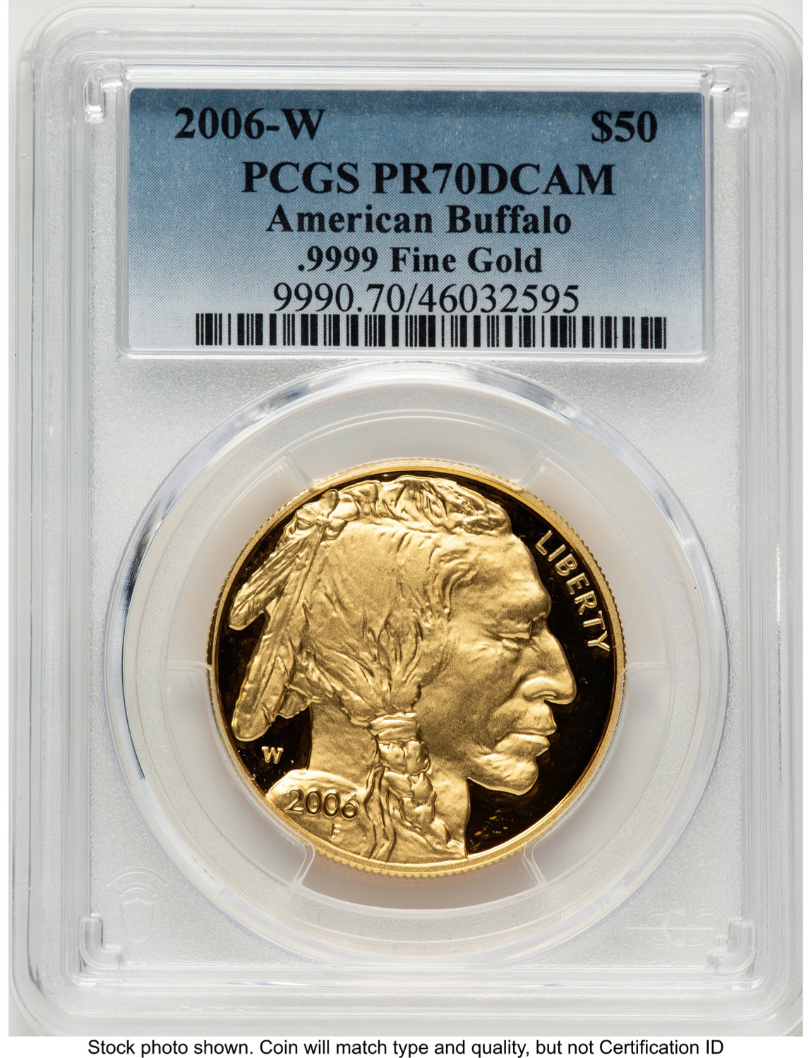 2006-W Proof Gold Buffalo 1 oz Blue Gradient PCGS PR70 - LCR Coin