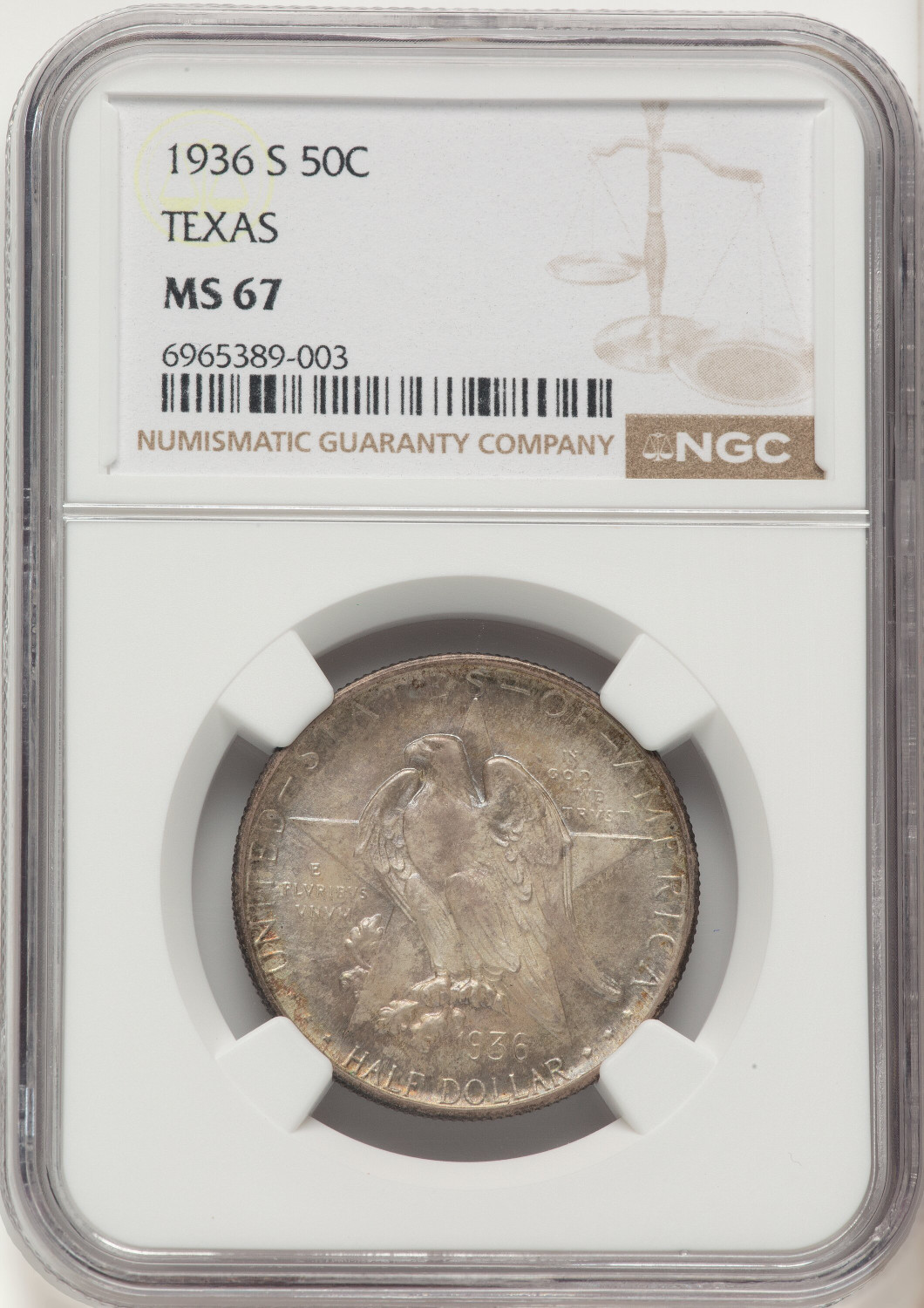 1936-S 50C Texas Commemorative Silver NGC MS67 - LCR Coin