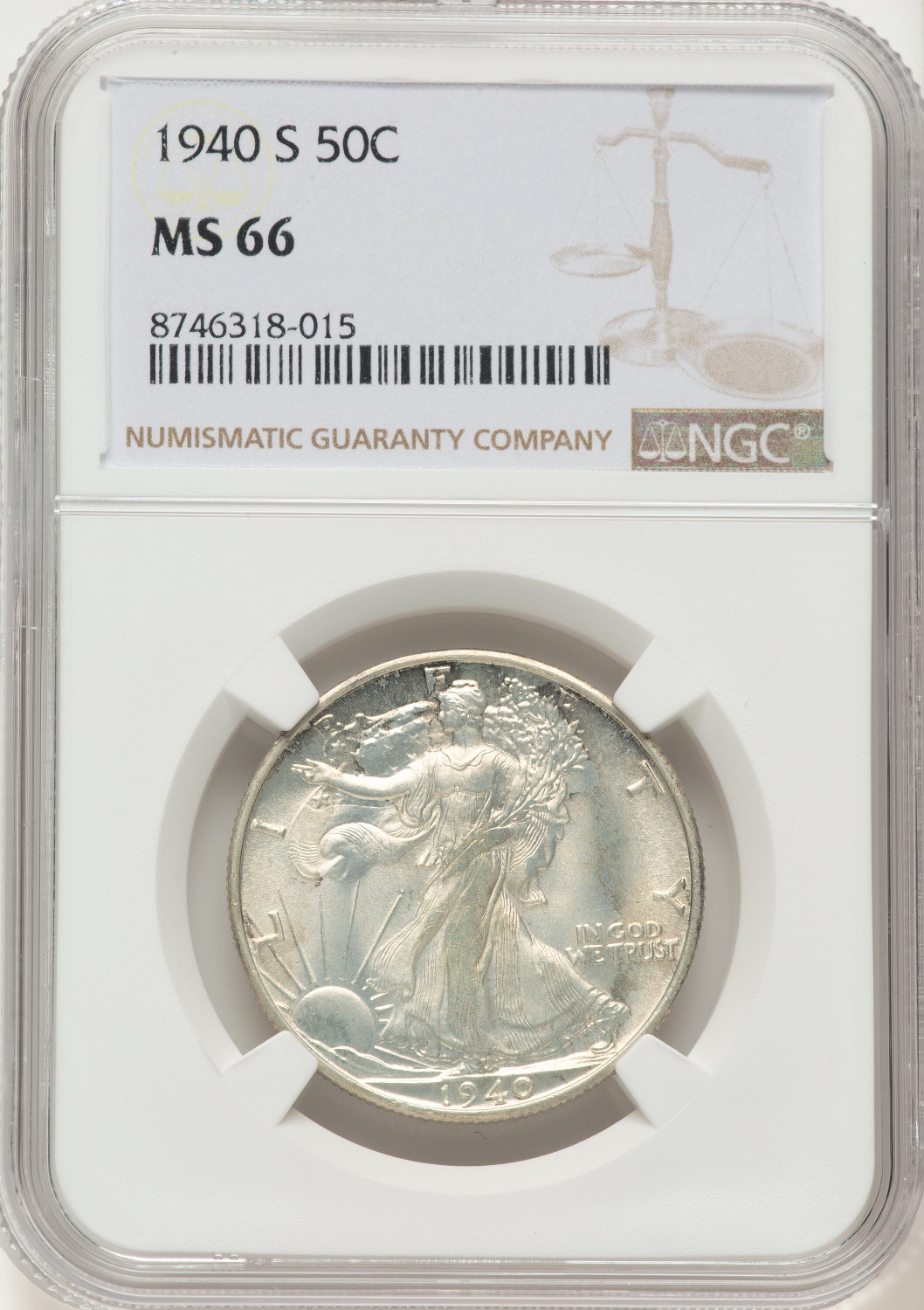 1940-S 50C Walking Liberty Half Dollar NGC MS66 - LCR Coin