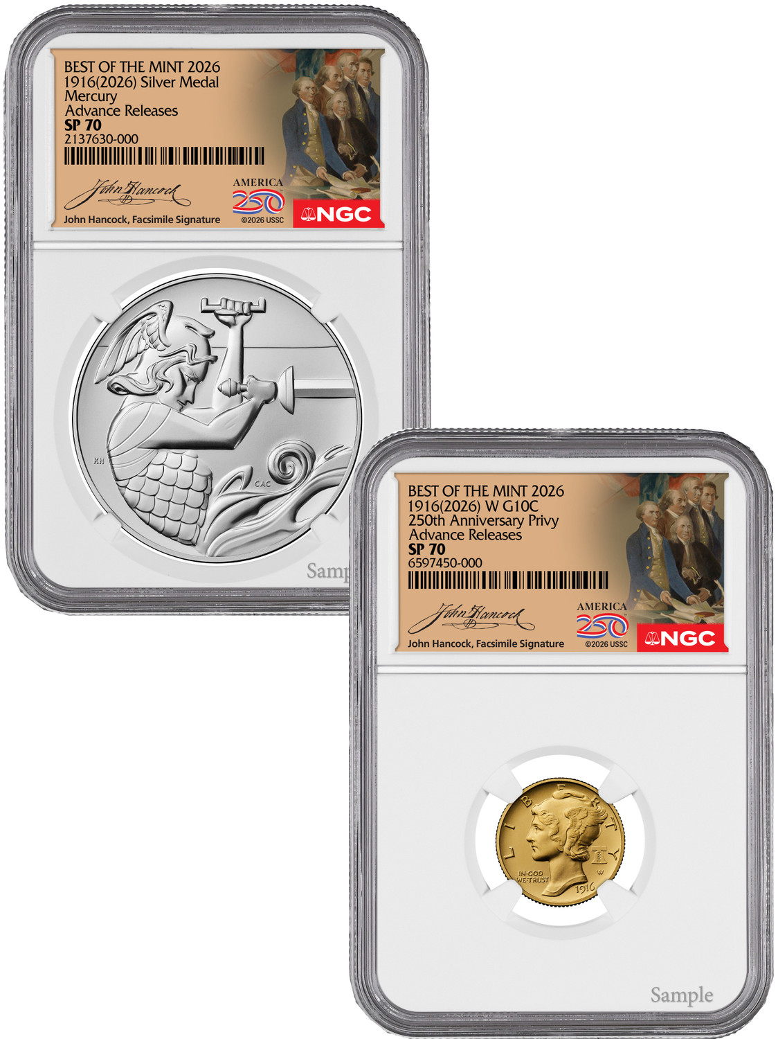 2026-W (P) Mercury Gold Silver Set AR NGC SP70 | LCR Coin