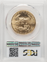 1995 $50 One-Ounce Gold Eagle Blue Gradient PCGS MS70