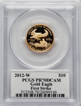 2012-W $10 Quarter-Ounce Gold Eagle First Strike FS John Mercanti PCGS PR70