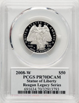 2008-W $50 Half-Ounce Platinum Michael Reagan Reagan Legacy Series PCGS PR70
