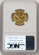 1844 $5 Liberty Half Eagle NGC AU58
