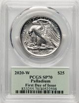 2020-W Palladium Eagle 1 oz Burnished FDI Thomas Cleveland PCGS MS70