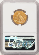1911-D $5 Brown Label Indian Half Eagle NGC AU58