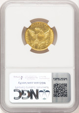1834 $5 PLAIN 4 Classic Half Eagle NGC AU58 (507394030)