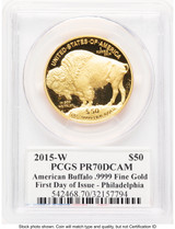 2015-W Proof Gold Buffalo 1 oz FDI Philadelphia PCGS PR70 Ed Moy